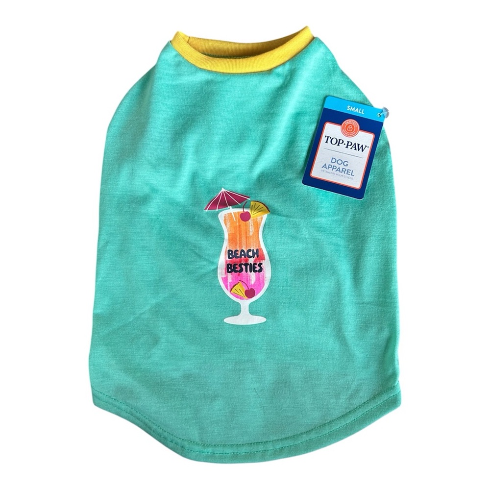 NEW Top Paw Beach Besties dog tee S